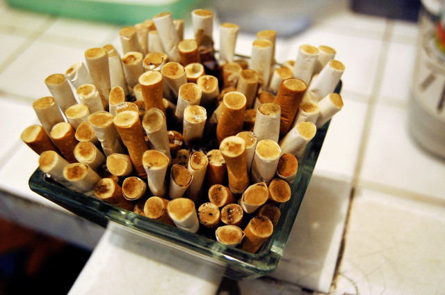 Cigarettes in an ashtray