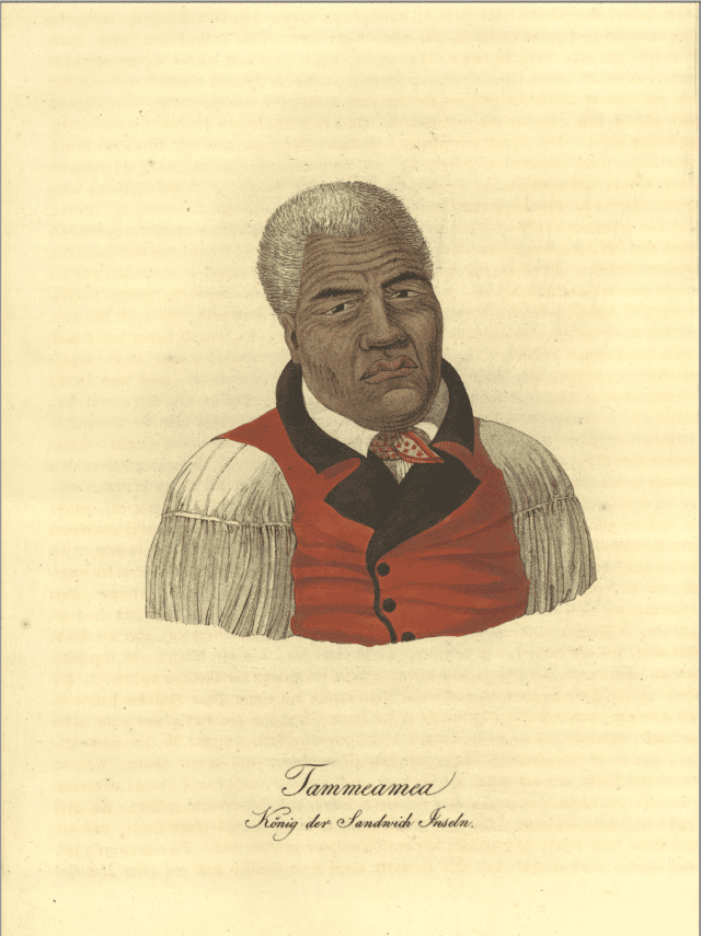Kamehame I portrait entitled, “Kamehameha in Red Vest.”