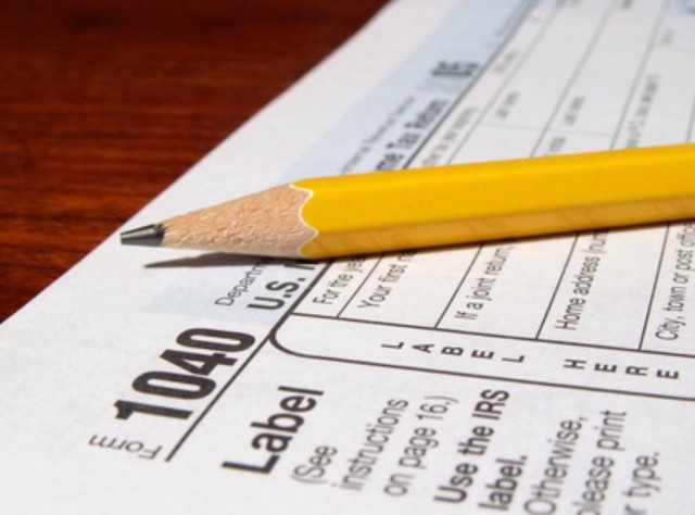 Stock Photo: IRS 1040 Tax Form