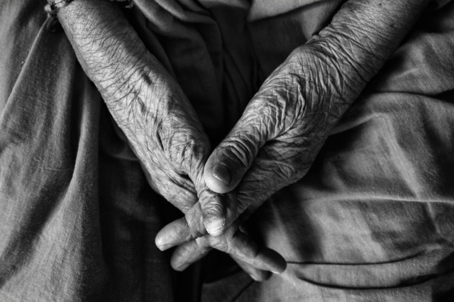 Elderly hands