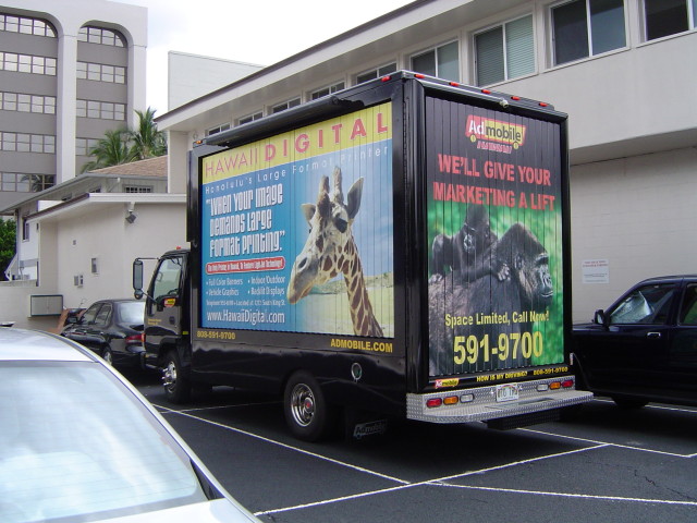 Truck billboard advertising truck