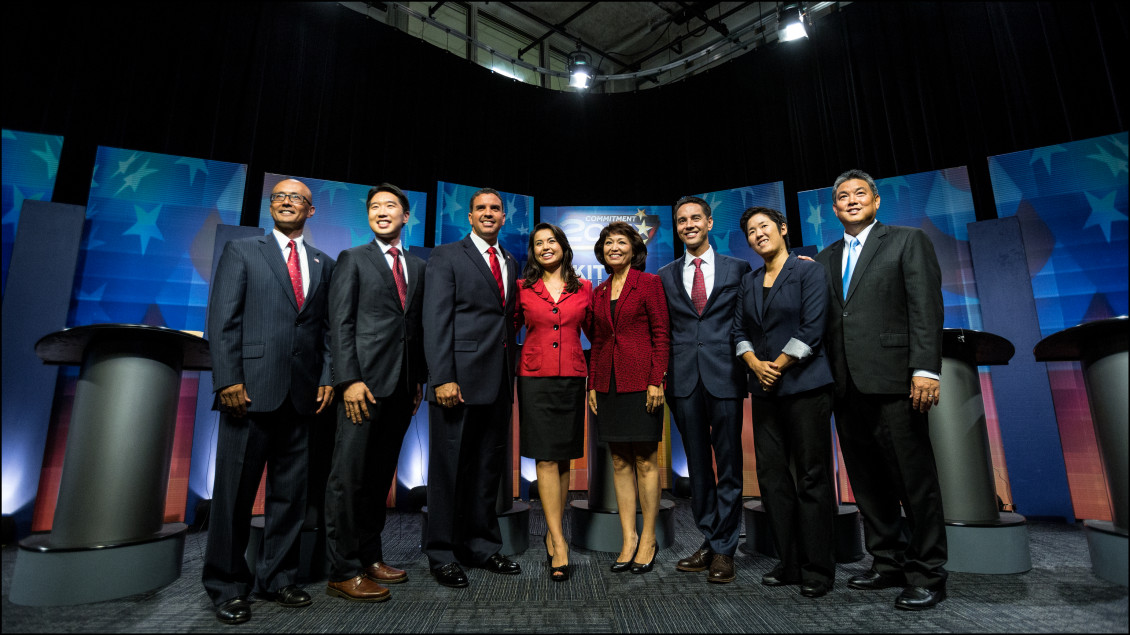 LEAD CROP CD1 Candidates with Yunji de Neis KITV debate 7.23.14
