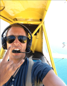 An Aerial Banners North pilot on his first solo flight