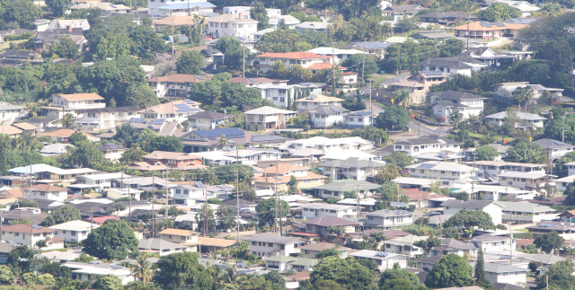 View of upper Manoa homes. 9 dec 2014. photograph Cory Lum