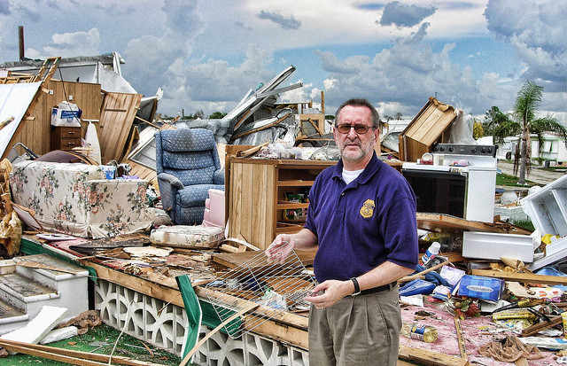 Mobile home park in Florida after the passage of Hurricane Charley