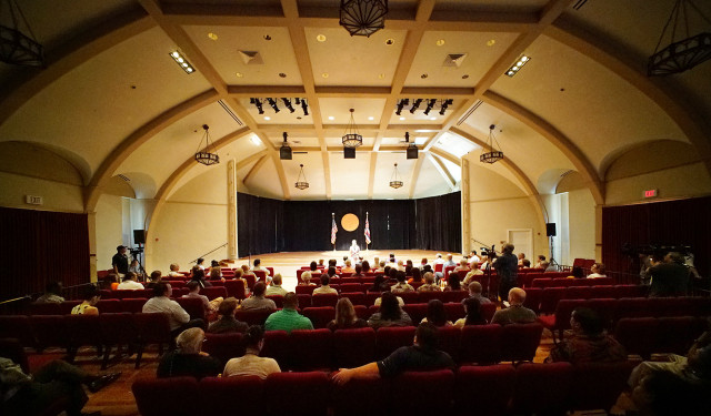 Wide view of Mission Memorial Auditorium during 'Heroes Housing Heroes', Mayor Caldwell's initiative to house 100 U.S. veterans by the end of 2015. 9 july 2015. photograph Cory Lum/Civil Beat