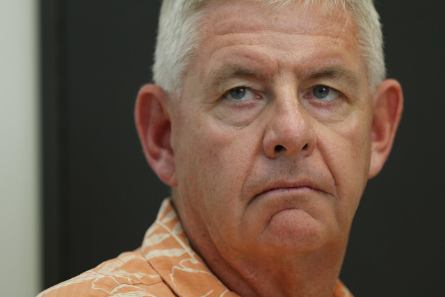 Dept of Land and Natural Resources Senior Communications Director Dan Dennison. came ith w/ Director Suzanne Case editorial mtg. 10 aug 2015. photograph Cory Lum/Civil Beat