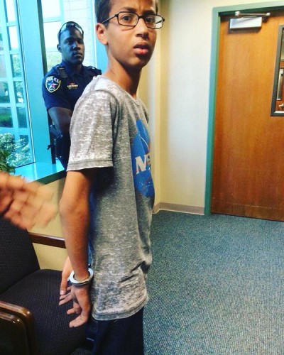Teenager Ahmed Mohamed, arrested for bringing a homemade digital clock to school. 