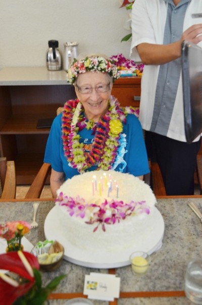 Gladys Burrill at her 97th birthday party.