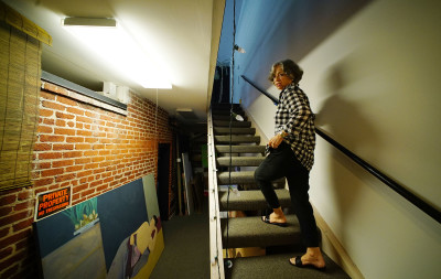 Pegge Hopper Gallery Loft stairs for Denby column. 27 june 2016