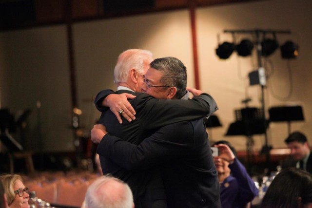 Takai and Vice President Joe Biden shared an emotional moment at the Cancer Moonshot Summit earlier this year.
