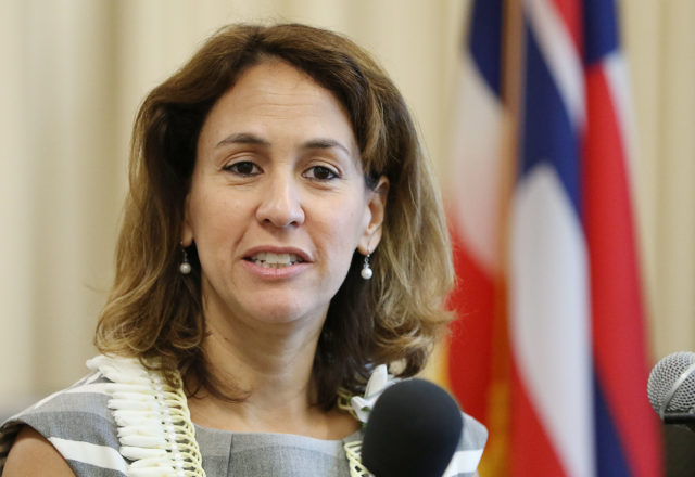 Hawaii Education Superintendent Christina Kishimoto at press conference held at the BOE building. 7 june 2017